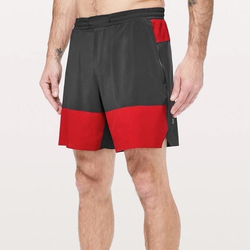 LULULEMON Switch Up Shorts Gray Red M (z)